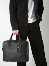Leather Spider Briefcase 2 Compartments Etrier Pink spider ESPI8022-vue-porte
